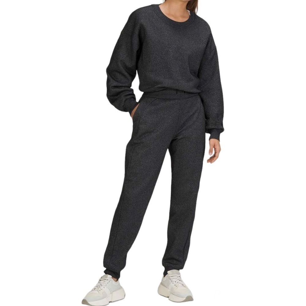 Lululemon Scuba High-Rise Jogger Pant Black Sparkle Cotton Fleece Sz 4 NWOT - Picture 12 of 16
